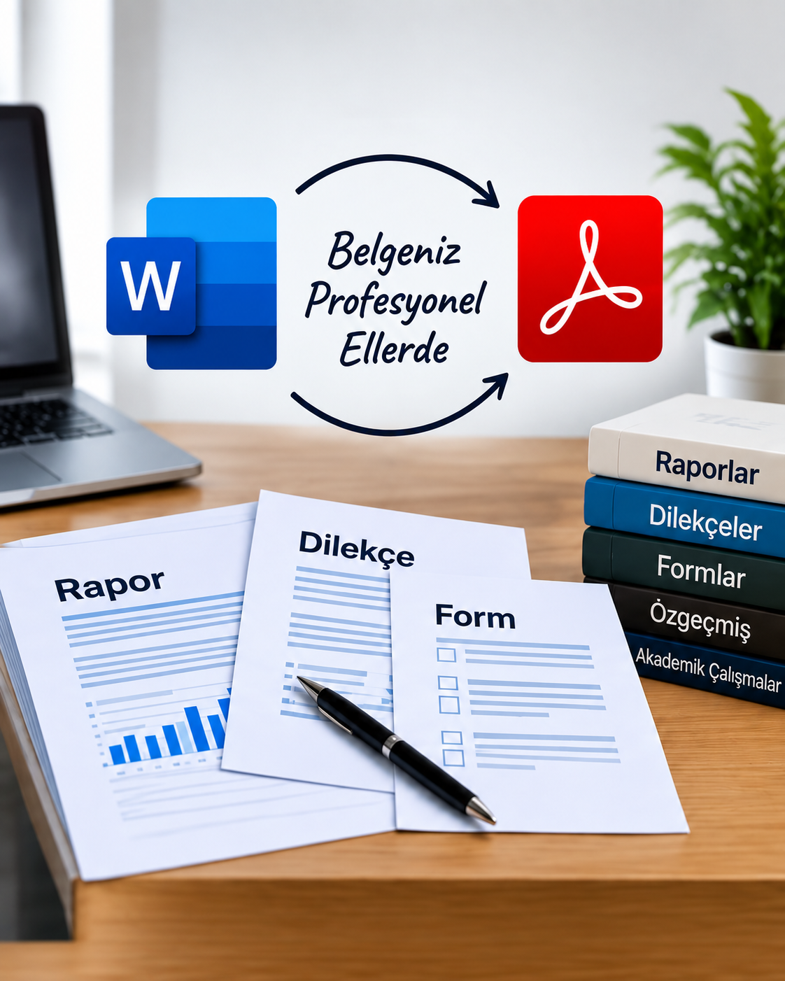 Belge düzenleme, profesyonel biçimlendirme, PDF işlemleri, form ve şablon hazırlama.